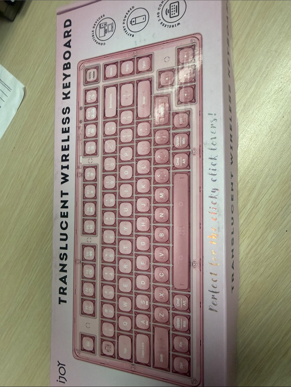 iJoy Translucent Wireless Keyboard - Pink